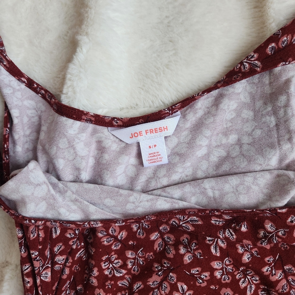 Joe Fresh Red & White High Low Floral Dress – Size Small - Picture 6 of 6